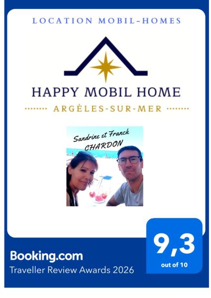 HappyMobilhome Argelès-sur-mer -plage à 500m- Camping 4 étoiles Del Mar
