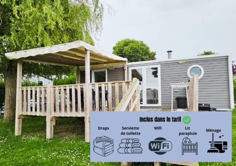 Mobil-home 4 personnes dans camping 5 étoiles proche de la mer