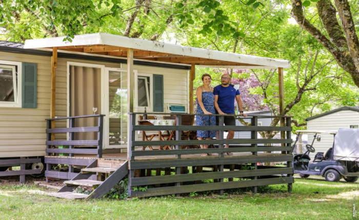 mobilhome terrasse ombragée 27m2