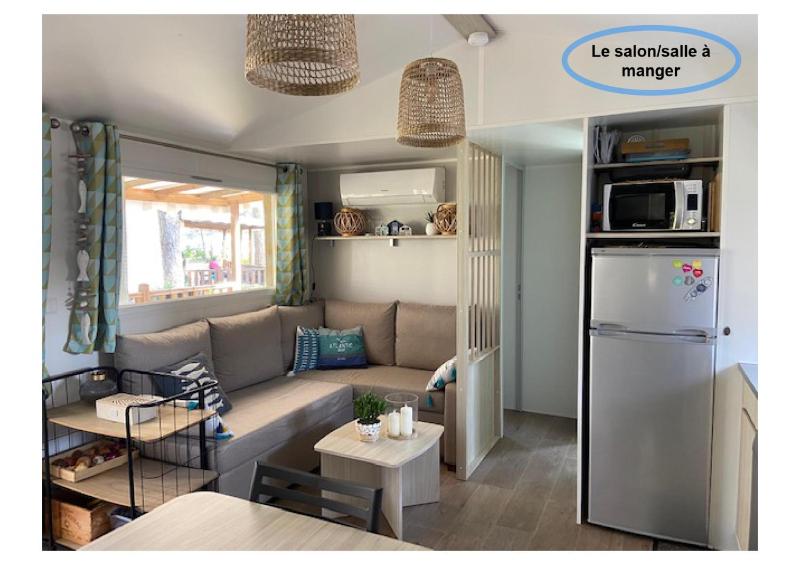 Charmant Mobilhome avec espace vert au milieu des pins proche de la plage sur le camping "les dunes de contis"