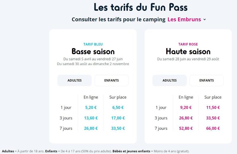 lesmobilhomesduferret - camping Les Embruns - mobil-homes de particuliers, funpass activités non inclus