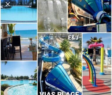 Vias Plage toboggans aquatiques et bassins dans le camping Aquapark -DESS
