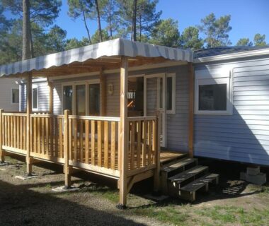 Bungalow Natherem, 3ch dont 1 suite parentale, 2 sdb à Saint Julien en Born dans camping 4 étoile