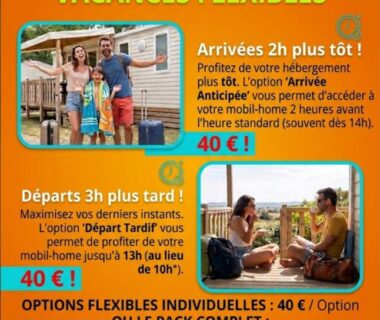 Terrasse avec table et convives dans les bungalows mh732 3ch ou mh828 4ch Biscarrosse Lake proche océan