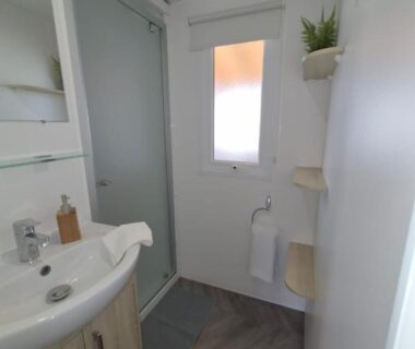 Salle de bains compacte avec lavabo et douche du CARABASSE DREAM