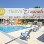 Bassin extérieur avec toboggan et transats au Camping Les Jardins d Agathe