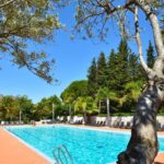Piscine extérieure bordée de transats au Camping Les Pêcheurs - Maeva