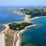 Presqu'île et plages vues du ciel au Camping Quiberon Mobilhomes Bord de Mer Conguel