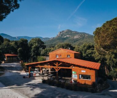 Accueil et terrasse ombragée au Camping le Rancho