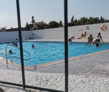 Piscine extérieure avec nageurs au chalet Le Libellule
