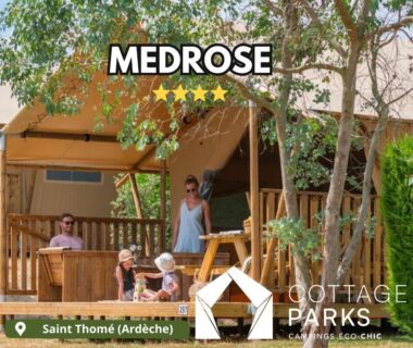 Terrasse ombragée à Saint Thomé avec famille dans le Cottage PARKS Medrose