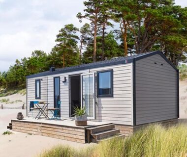 Dune avec mobil-home et terrasse au Domaine du Blanc Pignon