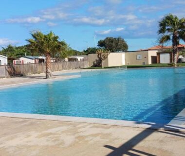 Piscine extérieure avec palmiers au camping El sol