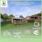Terrasse sur parcelle herbeuse du Houlgate 154 Mobilhome cosy 4 personnes