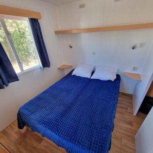 Chambre avec lit double et fenêtre à La Cigale Bleue