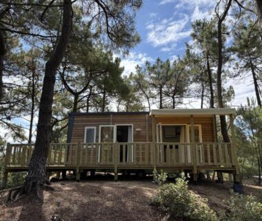 Mobil home sur terrasse dans la pinède du Domaine des Pins