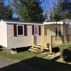 Mobil-home avec terrasse en bois dans le camping MH 6 personnes au calme Bois Dormant