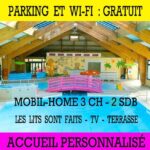 Piscine couverte avec aire de jeux dans le MH6PERS-3CH-2sdb WIFI garantie lave vaisselle lits faits tout confort