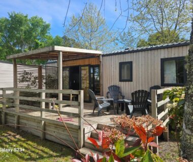 Mobil-Home tout confort climatisé 6p Camping Mayotte Vacances accès direct Lac de Biscarosse