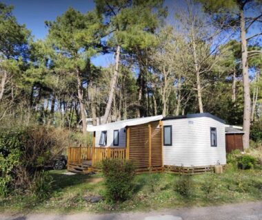 Dans un cadre boisé mobil home avec terrasse au Mobil home Neuf 6 places Climatisé