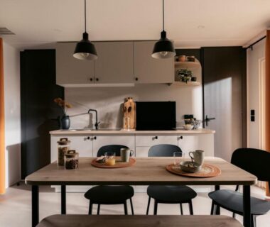 Coin repas et cuisine dans le mobil home Mobil home animaux admis 7 pers API-1-52-2257