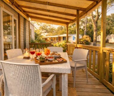 Mobil-home cosy climatisé 5 pers – Terrasse couverte – Plage des Casernes à 800m