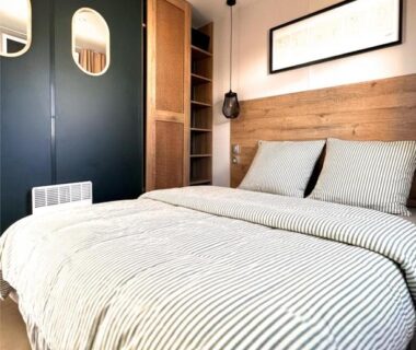 Chambre avec lit double dans le Mobilhome Cosy bord de mer