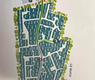 Plan du camping en Gironde montrant emplacements et allées du Mobilhome tout confort