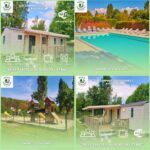 Bord de l'étang avec piscine terrasse et mobilhome du Mobilhomes Cozy 2 ou 3 chambres