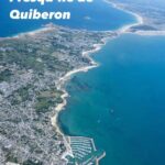 Presqu'île de Quiberon vue aérienne de la côte et du port près de Mobilhomes Quiberon Camping Conguel Bord de Mer
