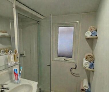 Salle de bains avec douche et lavabo dans le SIBLU la Réserve 321 near lake 8 Per 2SDB