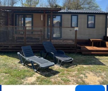 Mobil home extérieur au camping les dunes 5 étoiles mobil home 6 personnes A16