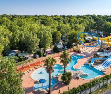 Camping avec parc aquatique et piscines du family's dream Canet plage à pied Mobile-home tout confort