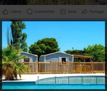 Piscine et mobil-homes avec terrasse au camping Omer Port la Nouvelle